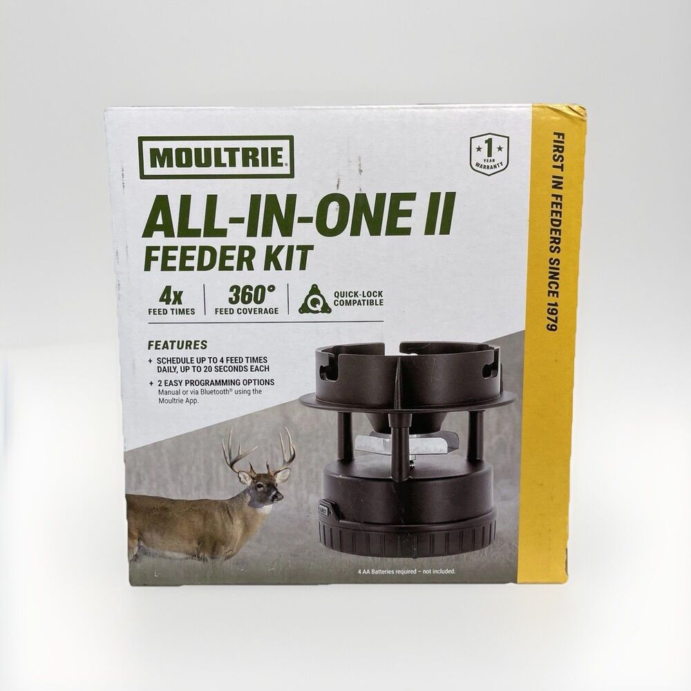 Moultrie All-in-One II Deer Feeder Kit Quicklock Adapter Fits Most 4x Feed Times